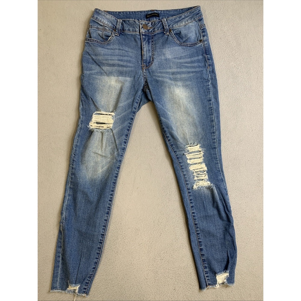 Catherine Malandrino Jeans Women's Size 6 Blue‎ Denim Pants Distressed Knees